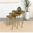 Tristen 3-Piece Demilune Nesting Table Brown and Gold