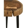 Keith Round Solid Tree Trunk Side Table Natural and Black
