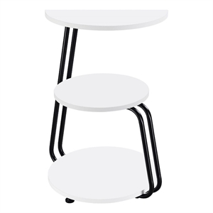 Hilly 3-tier Round Accent Side Table White and Black