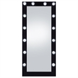 Zayan 32 x 71 Inch Floor Mirror LED Lighting Black Gloss