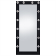 Zayan 32 x 71 Inch Floor Mirror LED Lighting Black Gloss