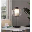 Ingrid 22-inch Glass Shade Bedside Table Lamp Black