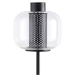 Ingrid 22-inch Glass Shade Bedside Table Lamp Black