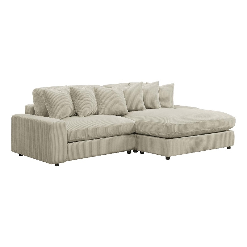 Blaine Upholstered Reversible Chaise Sectional Sofa Sand
