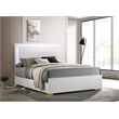 Marceline Wood Full LED Panel Bed White