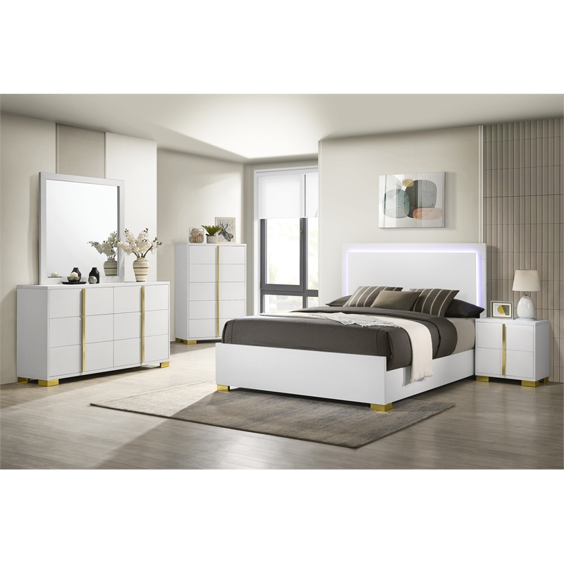 Marceline 5-piece Eastern King Bedroom Set White