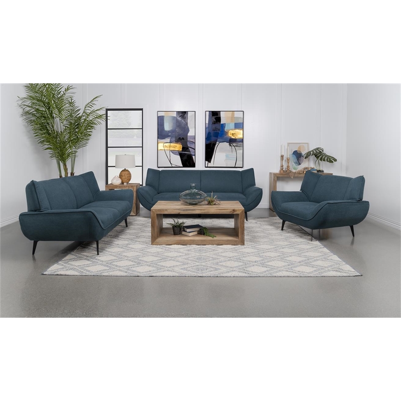 Acton Upholstered Flared Arm Accent Chair Teal Blue
