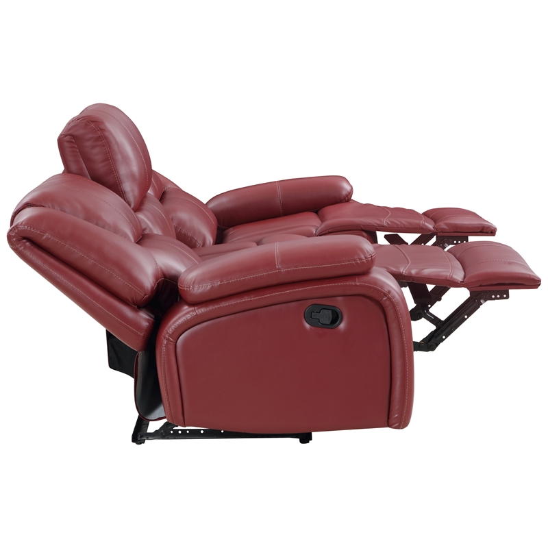 Camila 2-piece Upholstered Reclining Sofa Set Red