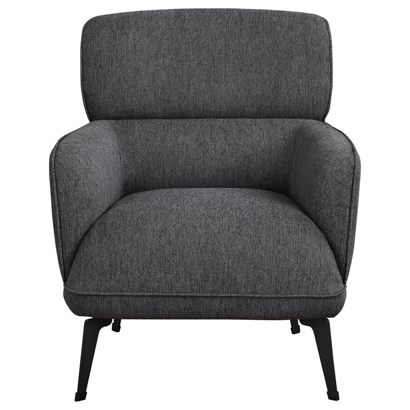 Coaster Andrea Upholstered Crecent Arm Accent Chair in Gray