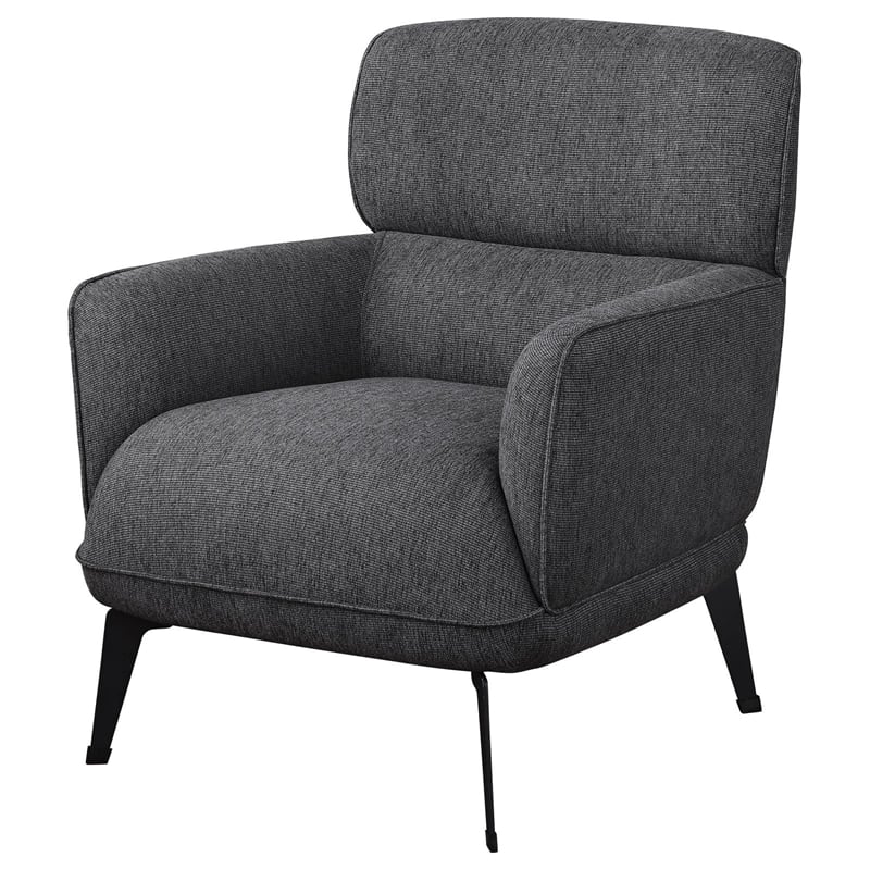 Coaster Andrea Upholstered Crecent Arm Accent Chair in Gray