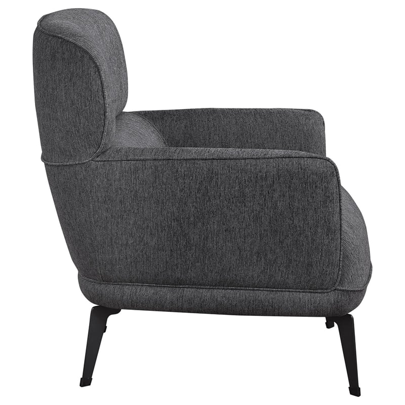 Coaster Andrea Upholstered Crecent Arm Accent Chair in Gray