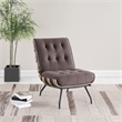 Coaster Aloma Upholstered Tufted Armless Accent Chair in Brown