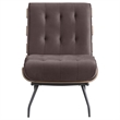 Coaster Aloma Upholstered Tufted Armless Accent Chair in Brown