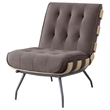 Coaster Aloma Upholstered Tufted Armless Accent Chair in Brown