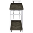 Coaster 1-Drawer Contemporary Wood Bar Cart with Shelving in Gray and Chrome