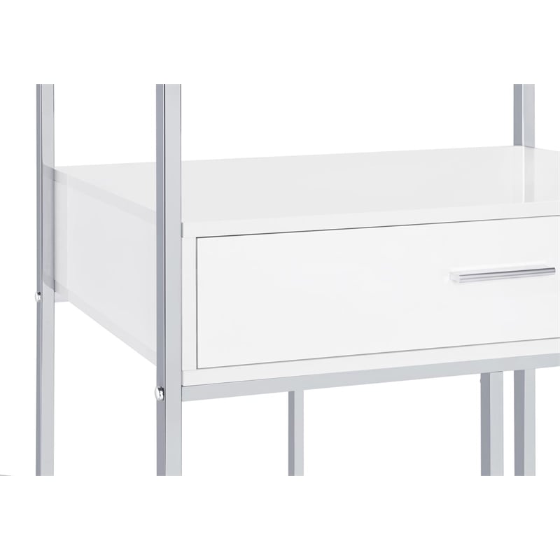 Figueroa 5-shelf LED Wine Storage Bar Cabinet White High Gloss