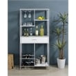 Figueroa 5-shelf LED Wine Storage Bar Cabinet White High Gloss