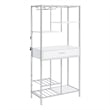 Figueroa 5-shelf LED Wine Storage Bar Cabinet White High Gloss