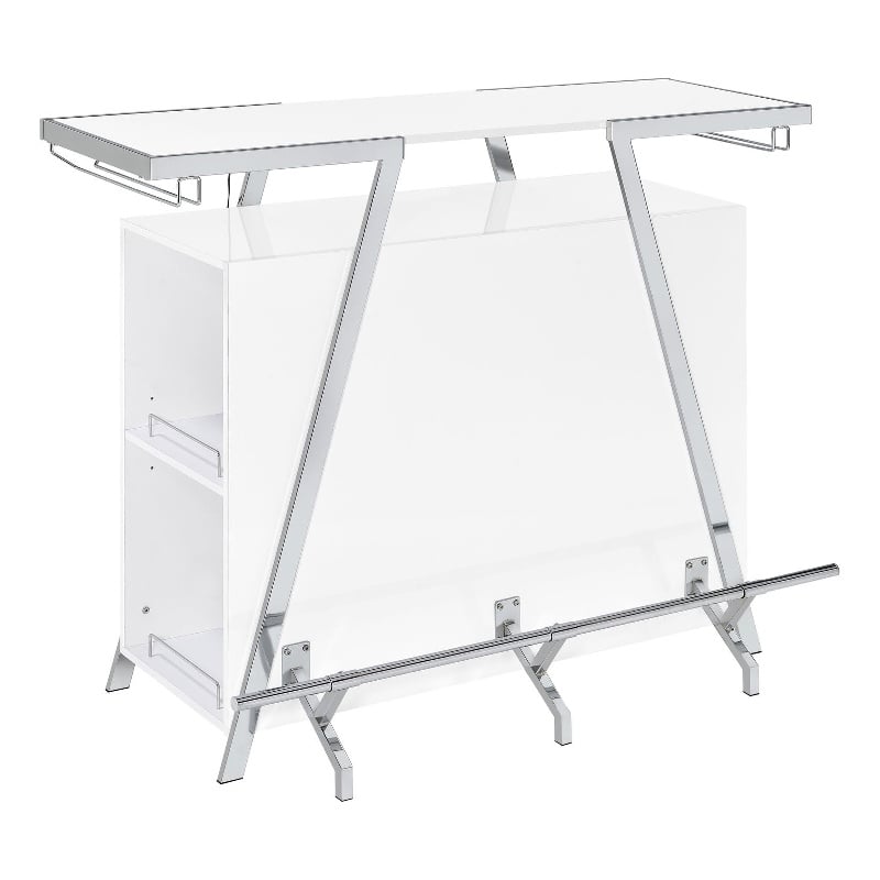 Araceli Freestanding LED Home Bar Cabinet White High Gloss