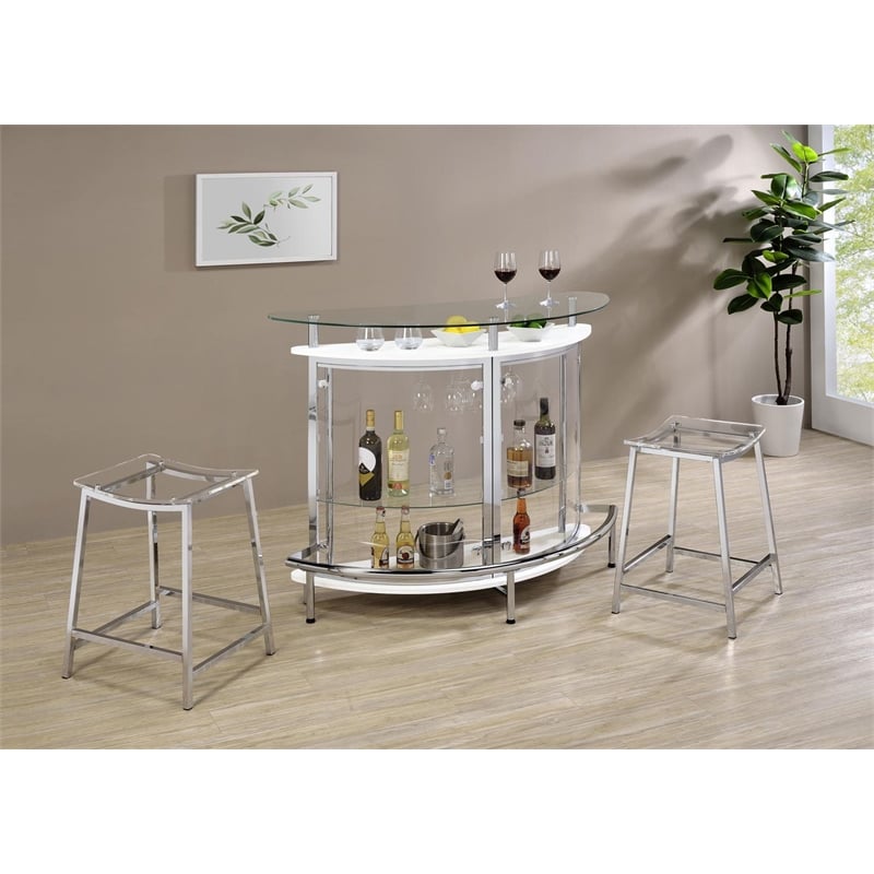 Jovani Acrylic Backless Counter Stool Chrome