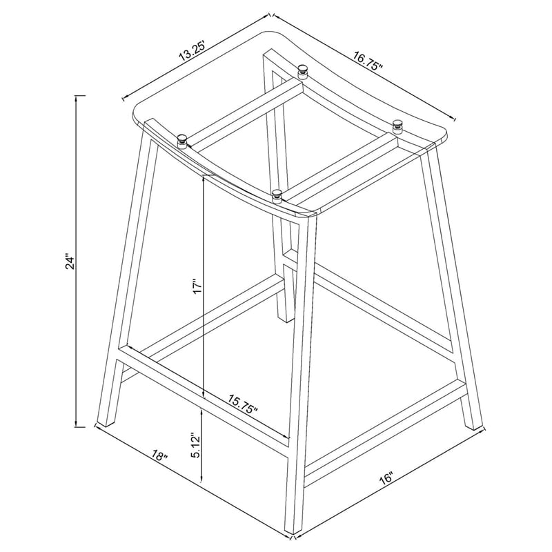 Jovani Acrylic Backless Counter Stool Chrome