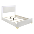 Marceline Wood Queen LED Panel Bed White