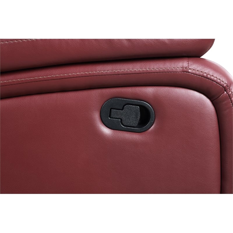 Camila Upholstered Glider Recliner Chair Red