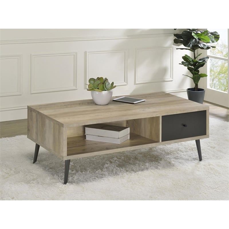 Welsh 1-drawer Engineered Wood Coffee Table Distressed Pine