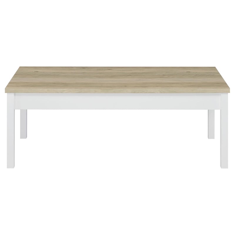 Stacie 3-piece Coffee Table Set Distressed Pine and White