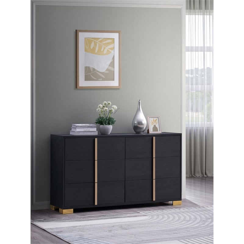 Marceline 6-drawer Dresser Black