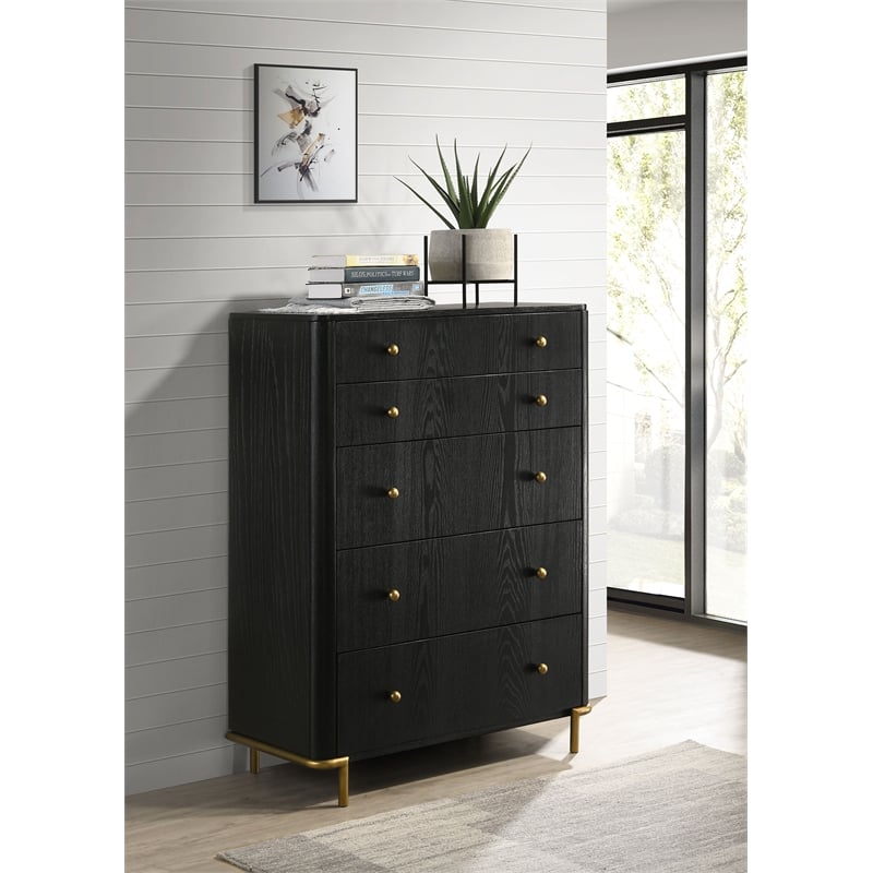Arini 5-drawer Bedroom Chest Black