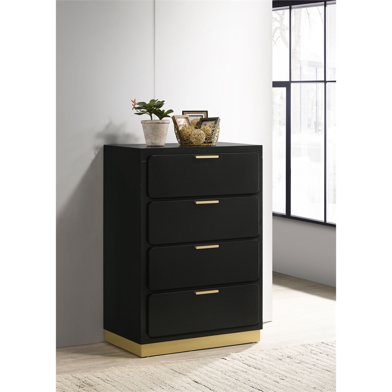 Caraway 4-drawer Bedroom Chest Black
