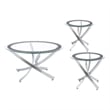 Brooke 3-piece Round Coffee and End Table Set Chrome
