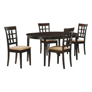 Gabriel 5-piece Extension Leaf Dining Table Set Cappuccino
