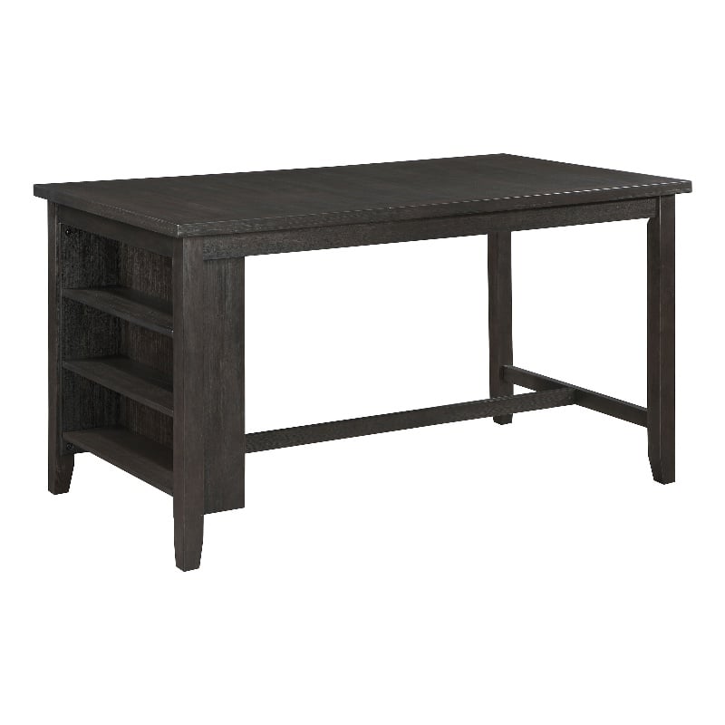 Coaster Elliston Wood Counter Height Dining Table with Storage Shelves Dark Gray