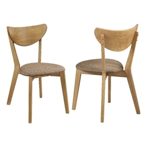 coaster elowen wood dining side chair in light walnut and brown