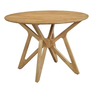 Elowen Round 42-inch Solid Wood Dining Table Light Walnut