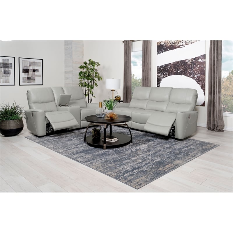 Greenfield 2-piece Power Reclining Sofa Set Dove Grey