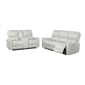 Greenfield 2-piece Power Reclining Sofa Set Dove Grey