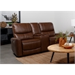 Greenfield Upholstered Power Reclining Loveseat Saddle Brown