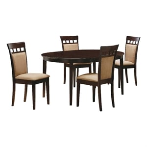 Gabriel 5-piece Extension Leaf Dining Table Set Cappuccino