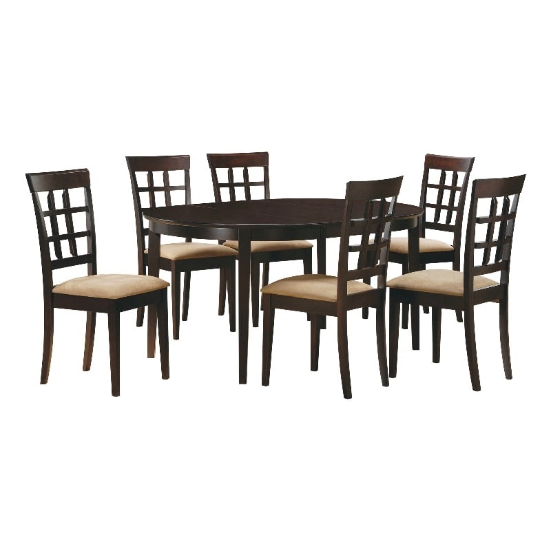 Gabriel 7-piece Extension Leaf Dining Table Set Cappuccino