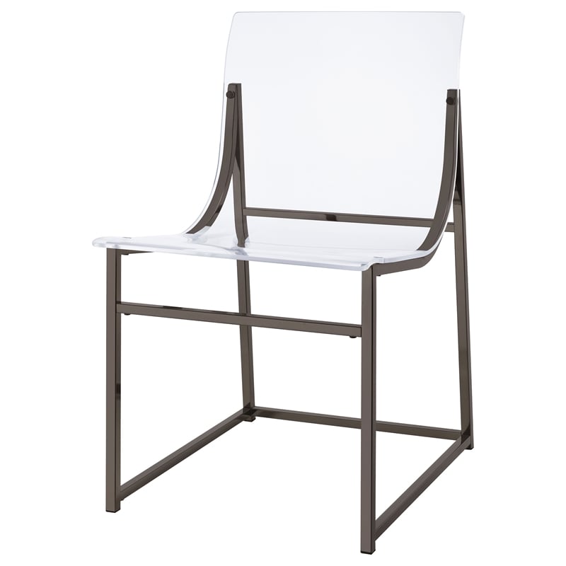 Adino Acrylic Dining Side Chair Black Nickel