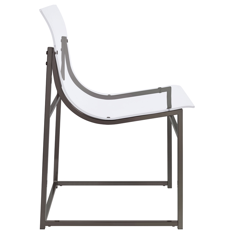 Adino Acrylic Dining Side Chair Black Nickel