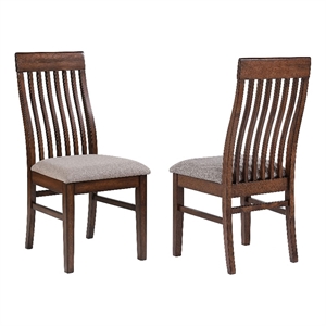 coaster briarwood wood slat back side chair in mango oak and brown