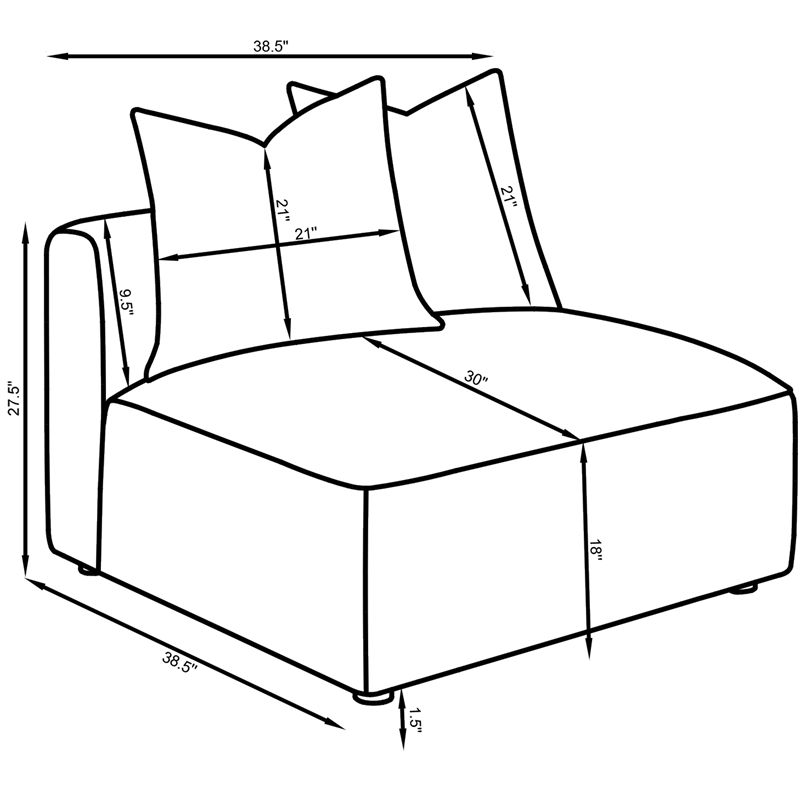 Jennifer Upholstered Armless Chair Terracotta