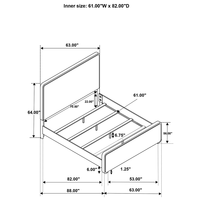 Coaster Anastasia Upholstered Wood Queen Panel Bed in Pearl White/Beige