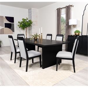 coaster brookmead 7-piece wood dining set with removable extension leaf black