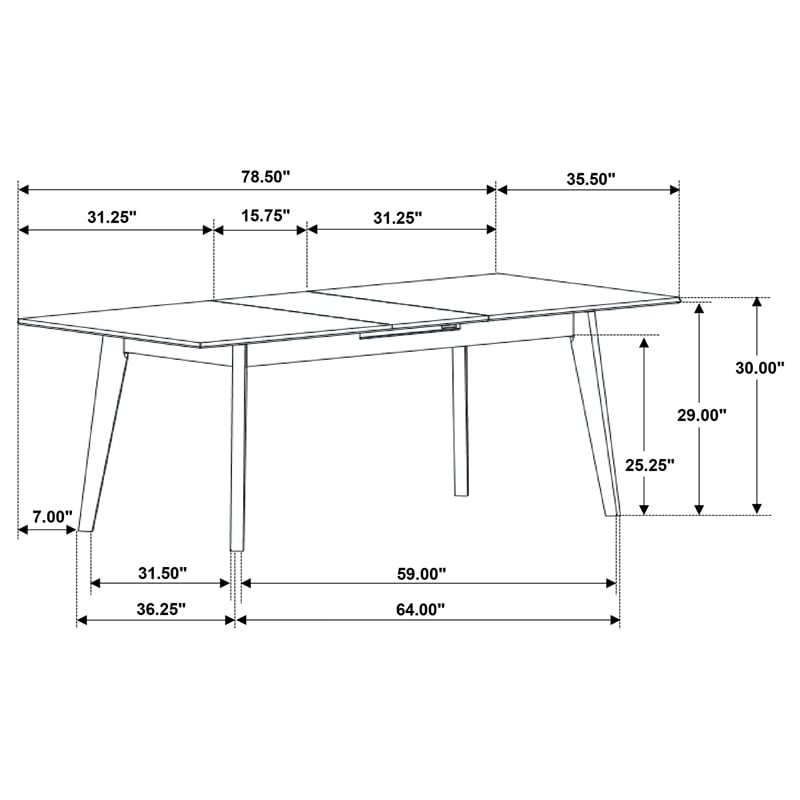 Crestmont 78-inch Extension Dining Table Black Faux Marble