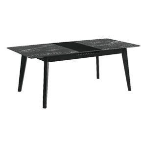 Crestmont 78-inch Extension Dining Table Black Faux Marble